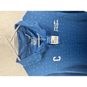 PGA Captains Polo AOP Mens Small Jr League Garb Blue NWT